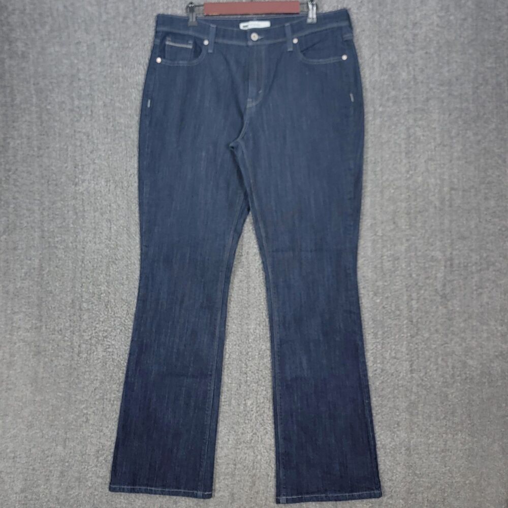 Levis 515 Jeans Womens 14L 35x33* 14 Tall Blue Dark Wash Bootcut Stretch Denim